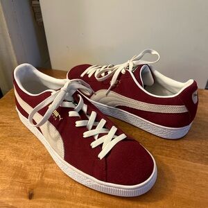 Puma Suede Classic Sneakers – Burgundy/White – Men’s 10 (Women’s 11.5)